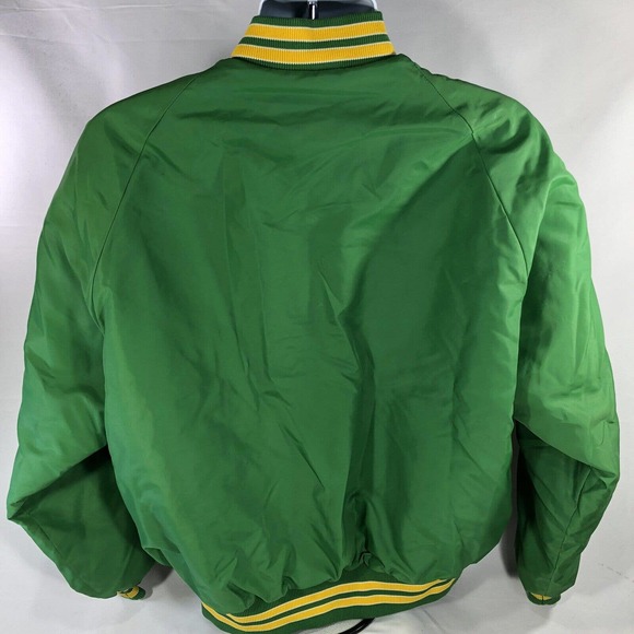 VTG HUGHES HYBRIDS SNAP BUTTON JACKET GREEN USA MADE XL FITS SMALLER 70s 80s - Picture 14 of 16